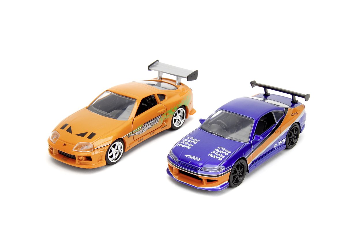 JADA FAST AND FURIOUS LEGACY SERIES 2001 NISSAN SILVIA S15 + BRIAN'S TOYOTA SUPRA 2-PACK 1:32 253202017