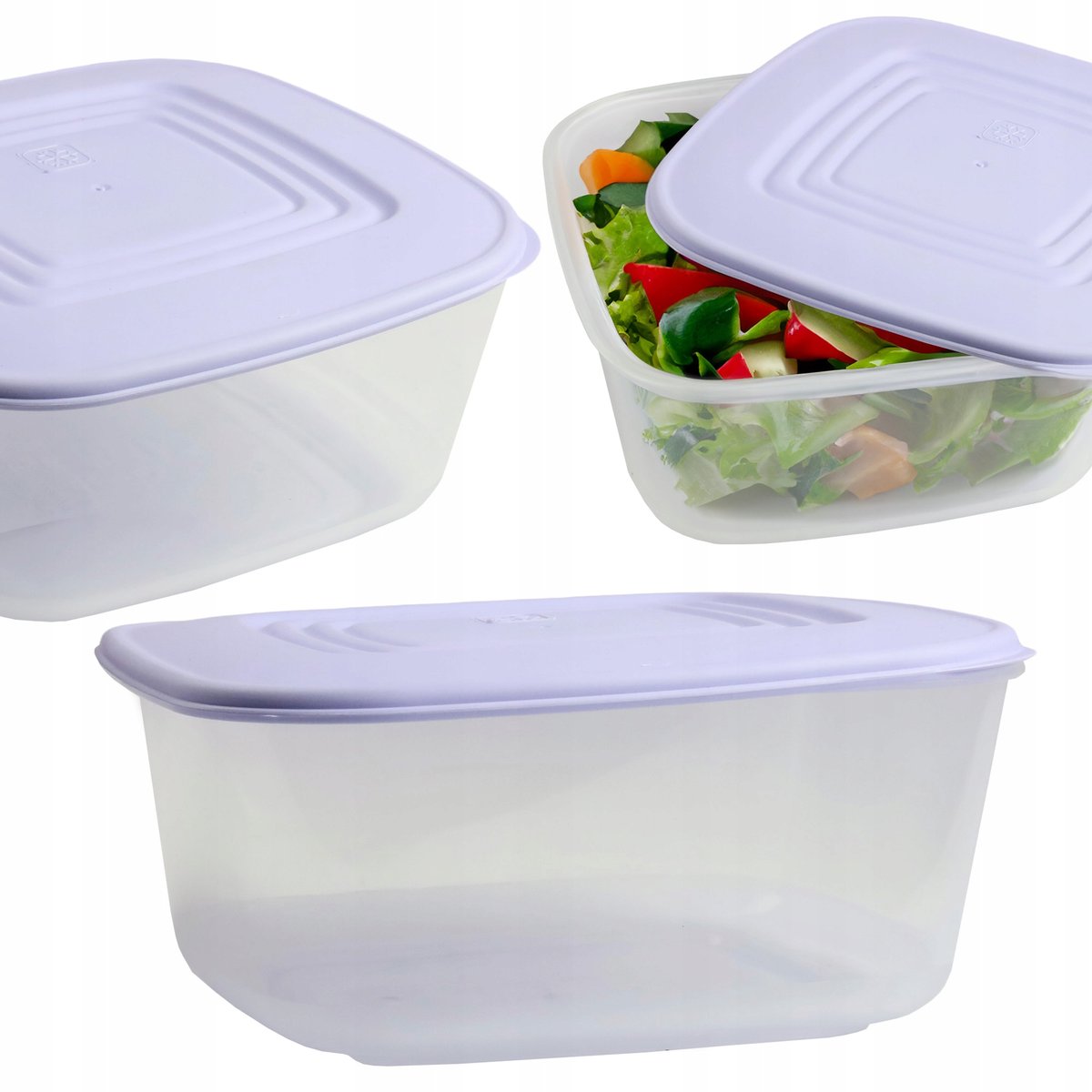 Plastikowy Pojemnik Z Pokrywką Do Przechowywania Zamrażania Żywności 3L
