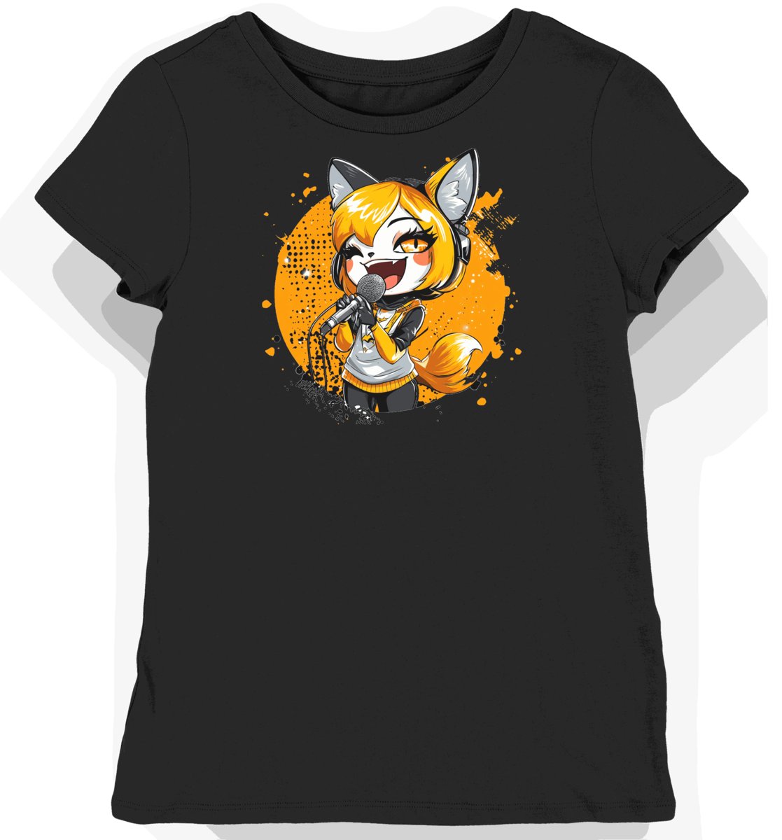 Koszulka damska czarna z nadrukiem Złotej Aggretsuko L