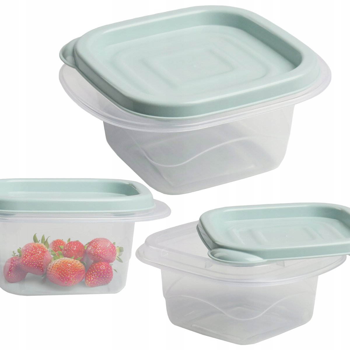 Pojemnik Obiadowy Omega 0,45L Kwadrat Z Pokrywką Do Przechowywania Żywności