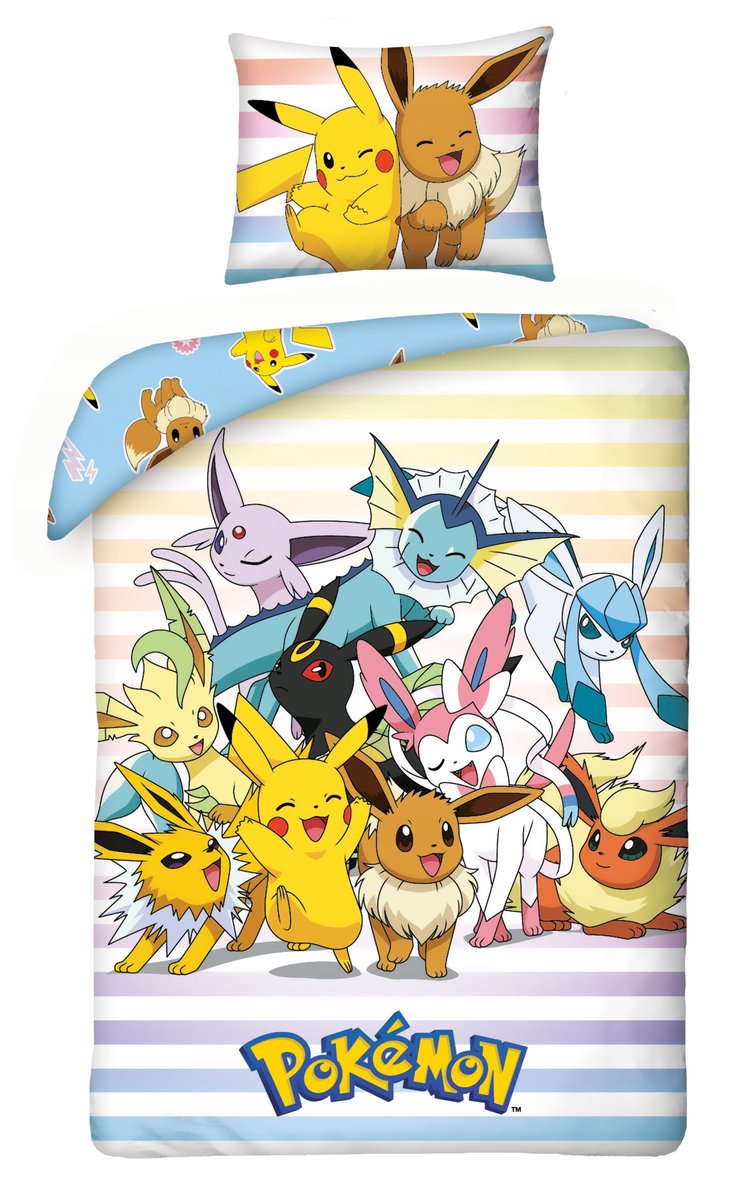 Pościel dziecięca Pokemon 140 x 200 cm Halantex Mikrofibra Pikachu Pikaczu