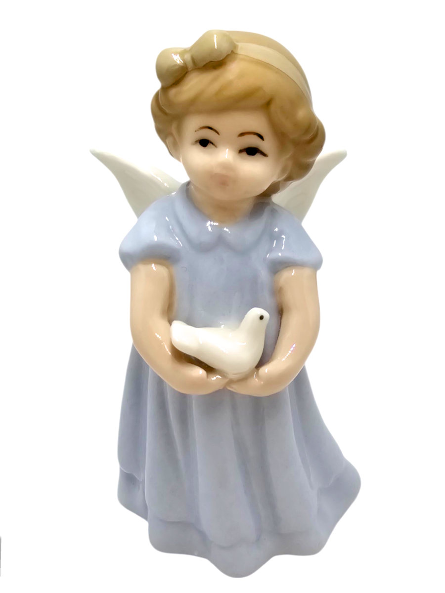 Figurka Aniołek porcelana niebieski 2524C