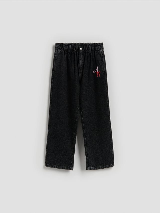 Reserved - Jeansy baggy fit z prostą nogawk - czarny