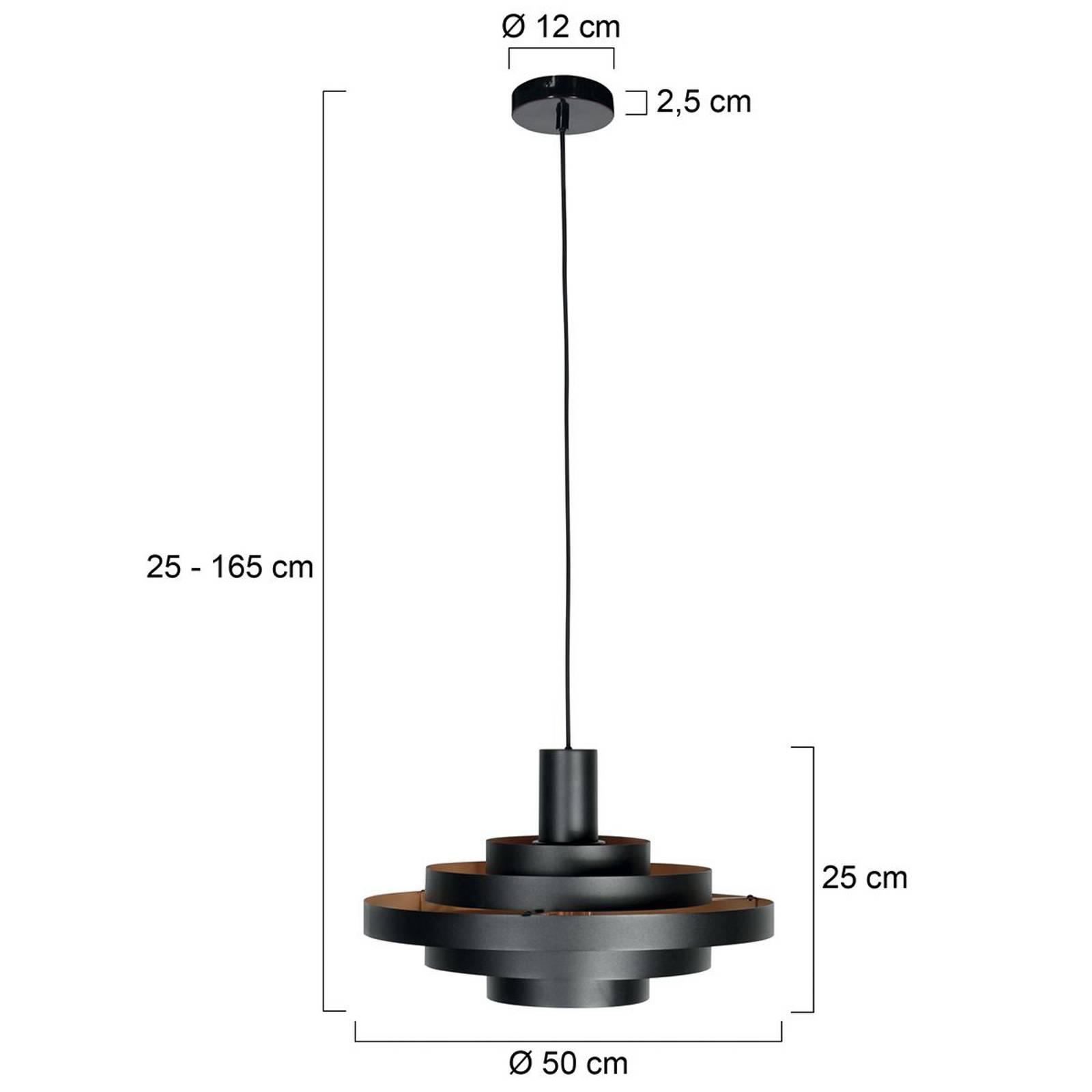 Steinhauer Lampa wisząca Halo Cirque, możliwość ściemniania, czarny, salon / jadalnia, metal, nowoczesny