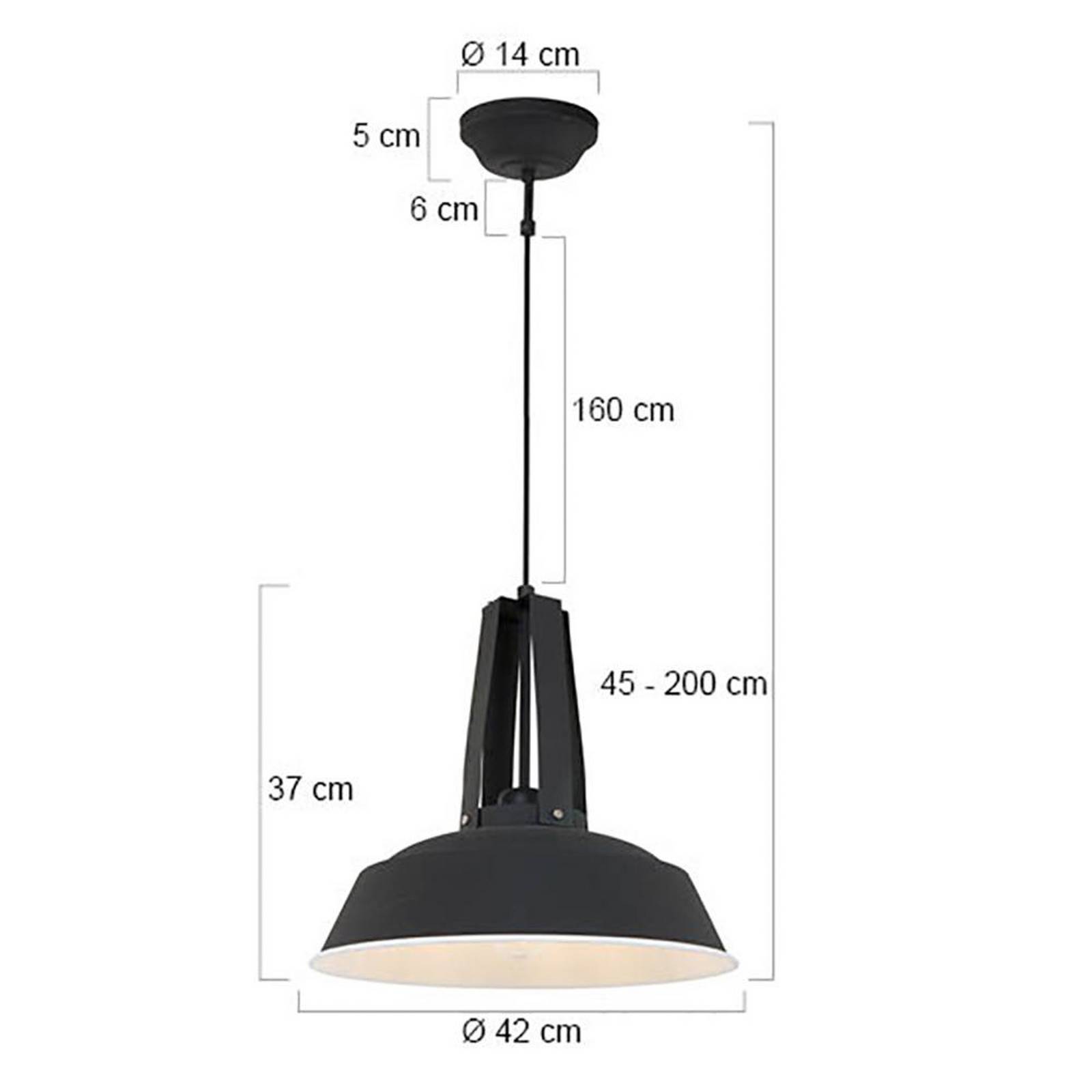 Steinhauer Lampa wisząca Eden, możliwość ściemniania, czarny, kuchnia, metal, vintage