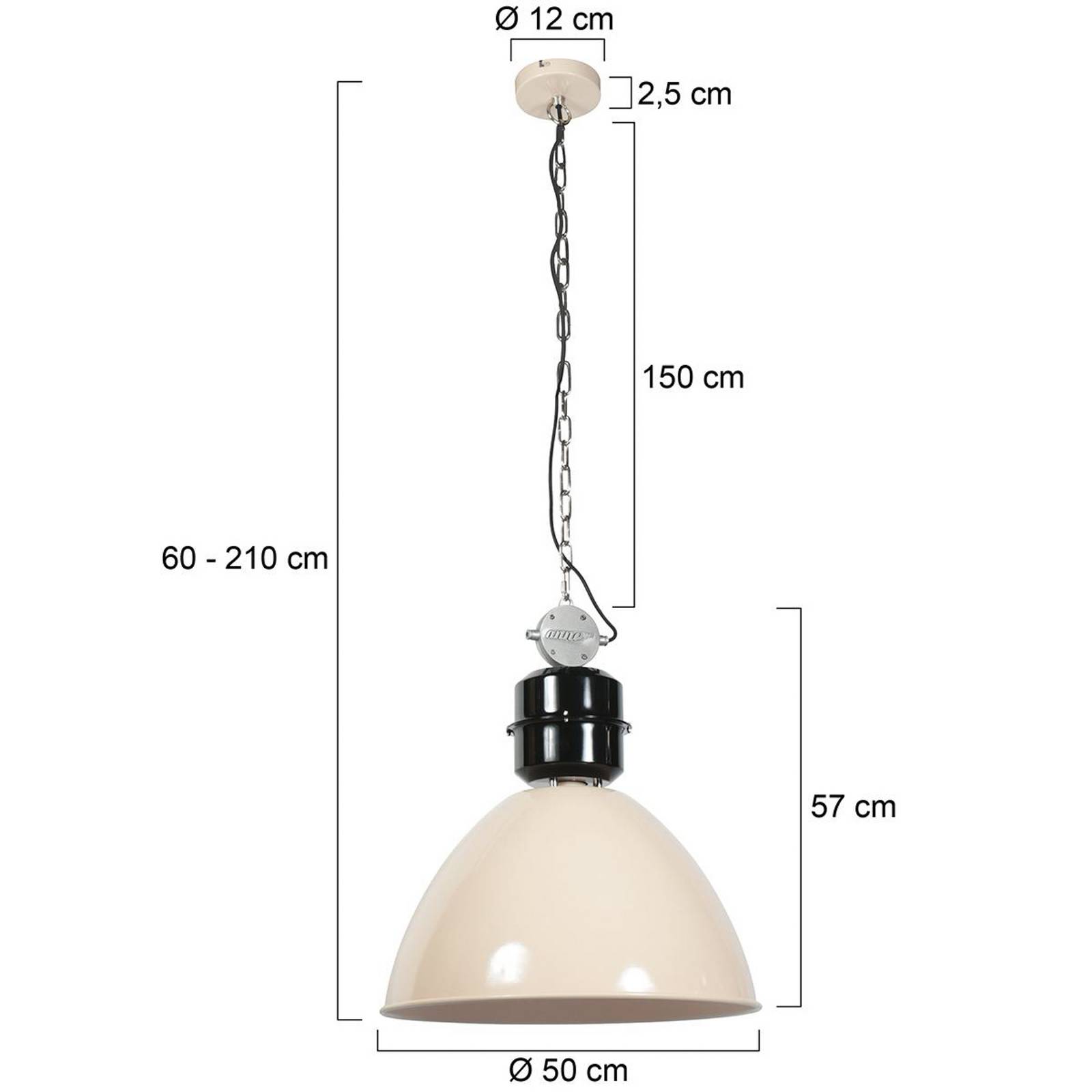 Steinhauer Lampa wisząca Frisk, możliwość ściemniania, kremowy / amber, salon / jadalnia, metal, industrialny