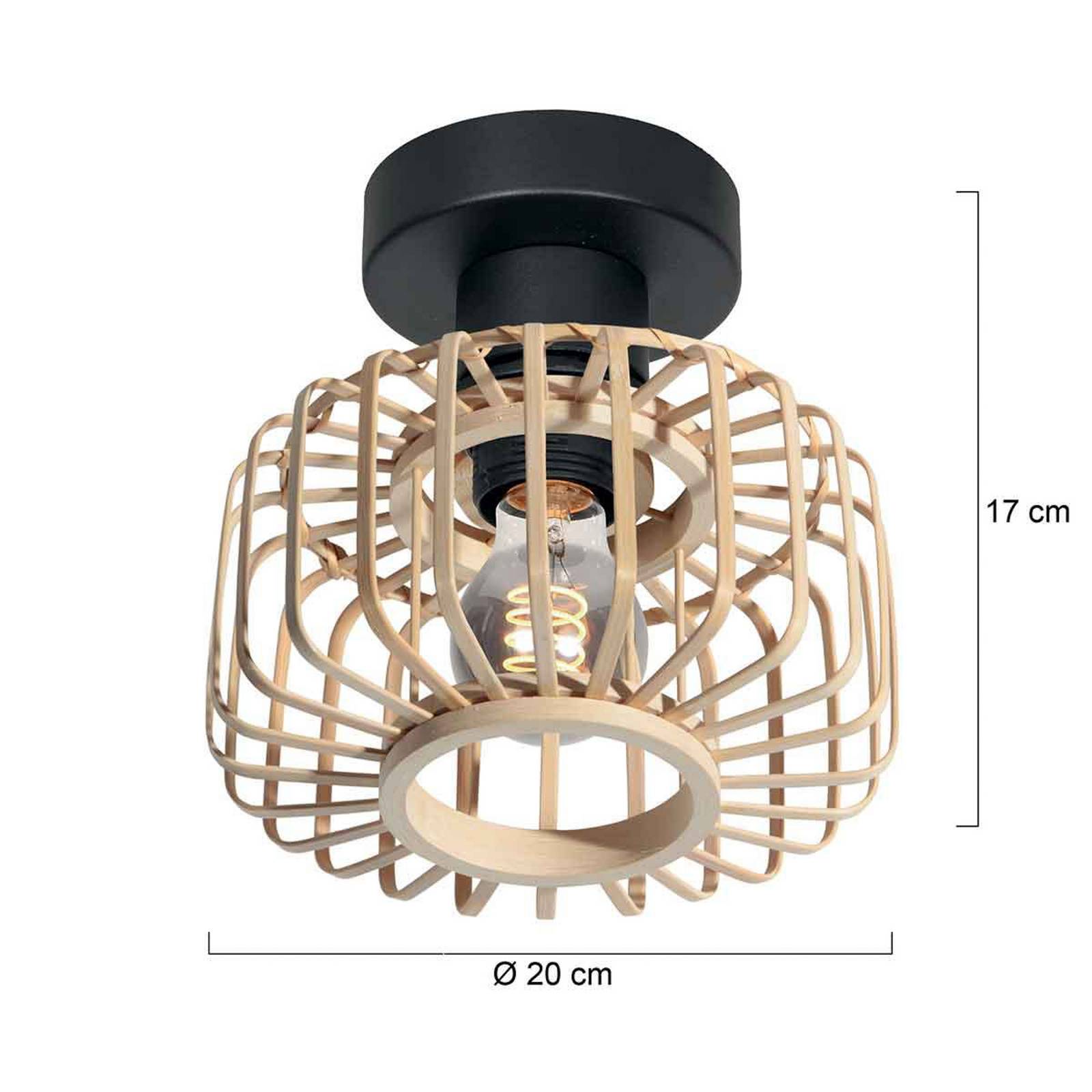 Steinhauer Lampa sufitowa Bloeba, możliwość ściemniania, jasne drewno, salon / jadalnia, drewno, skandynawski