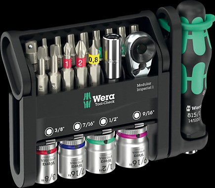 Wera ZESTAW BITY I NASADKI + UCHWYT TOOL-CHECK, 21 CZĘŚCI