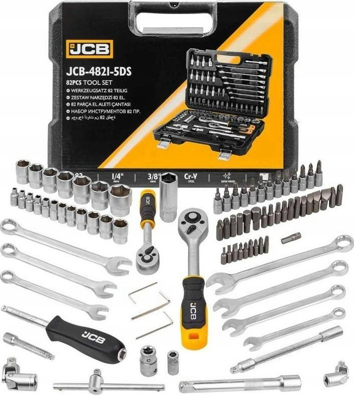 Zestaw narzędzi JCB KLUCZY 82el. 3/8