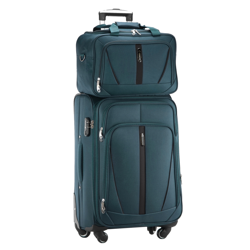 Zestaw Walizka Średnia i Torba z Codury Zielony