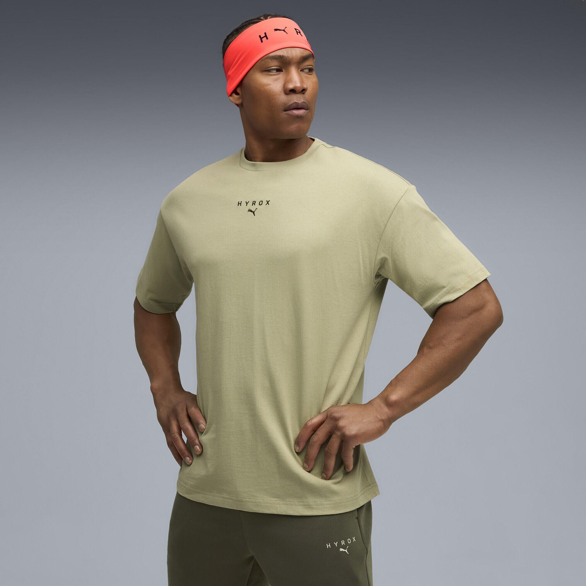 Męska koszulka PUMA x HYROX Lifestyle PUMA Lux Army Green