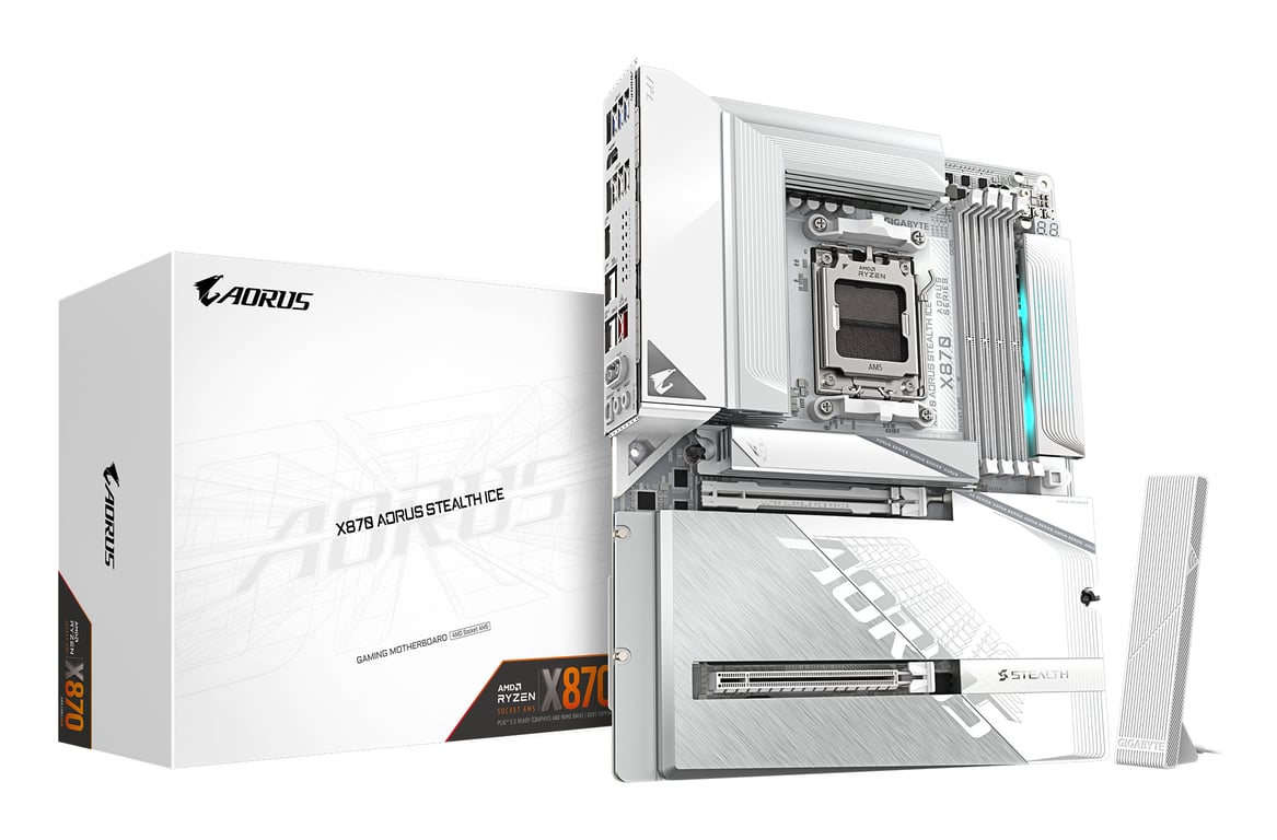 GIGABYTE X870 AORUS STEALTH ICE AMD X870 Gniazdo AM5 ATX X870 A STEALTH ICE