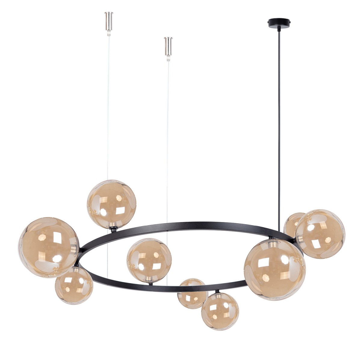 Bursztynowa lampa wisząca z różnymi kloszami SIG 41323 z serii BOLERO
