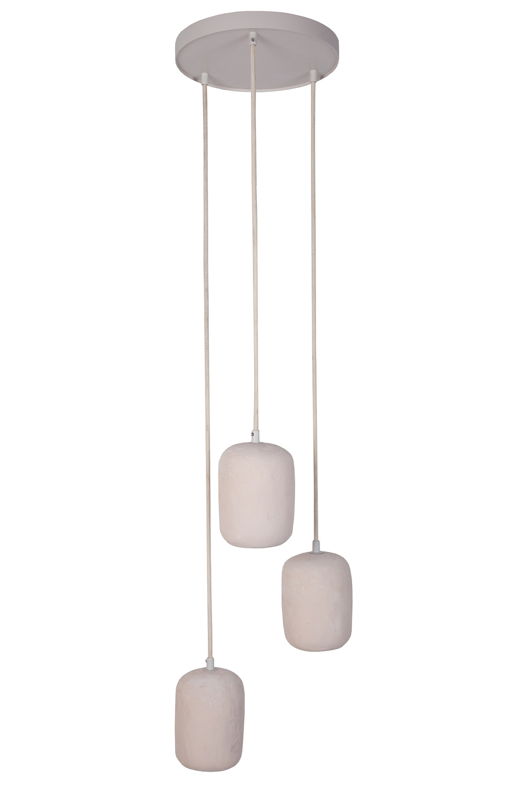 Beżowa lampa wisząca na trzy źródła światła SIG 41420 z serii OLO