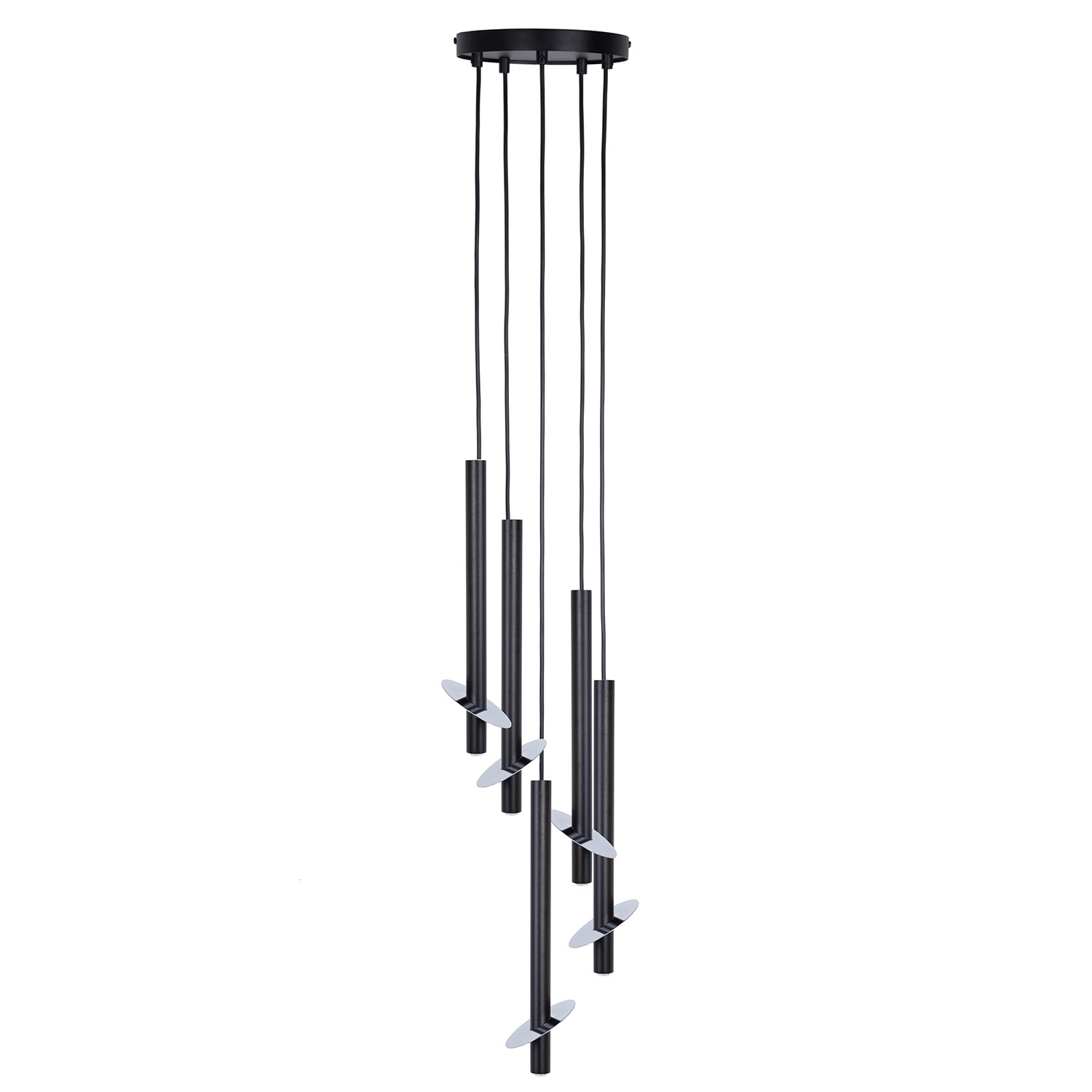 Czarno-srebrne oświetlenie, lampa wisząca SIG 41240 z serii SOPEL RING