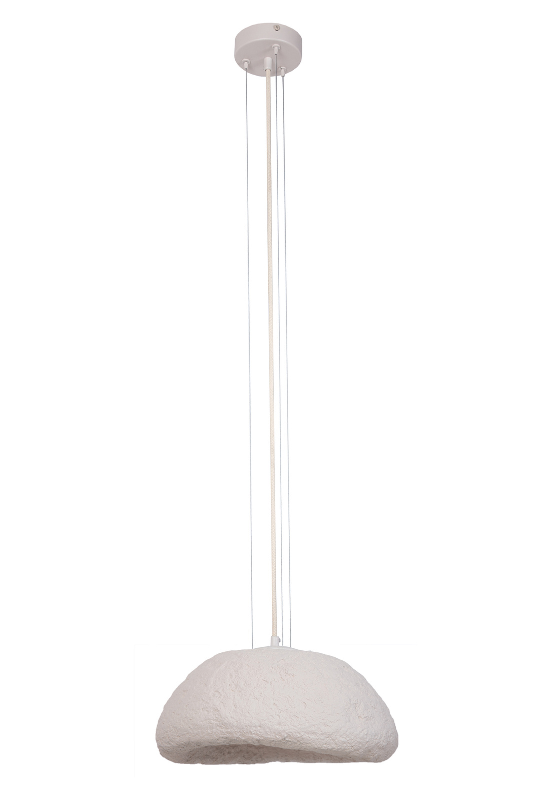 Beżowa, rustykalna lampa wisząca z kloszem SIG 41427 z serii SYNTIA