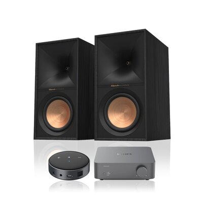 WIIM Wzmacniacz Vibelink Amp Ciemnoszary + Odtwarzacz sieciowy ARYLIC Mini Czarny + Kolumny głośnikowe KLIPSCH R-60M Czarny (2 szt.)