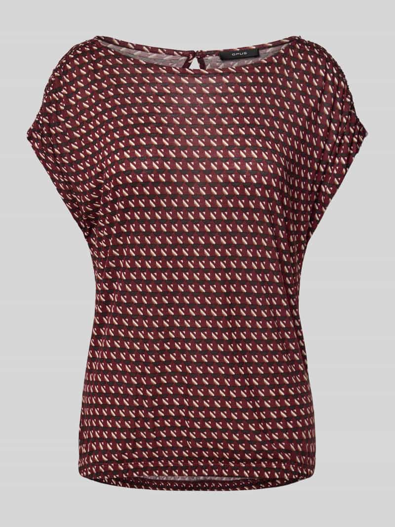 T-shirt z wiskozy z krótkimi rękawami model ‘Sekadi minimal’