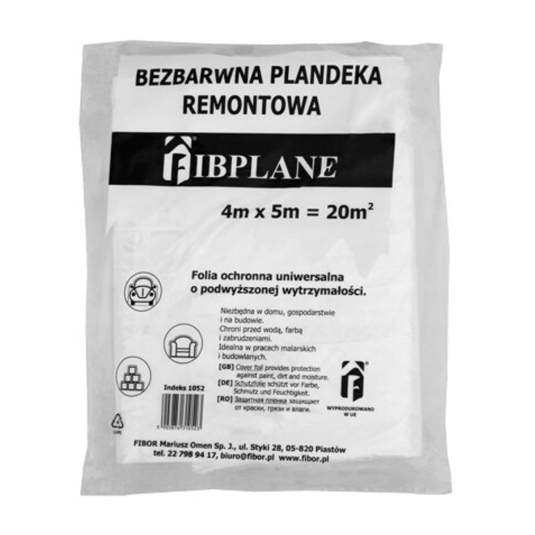 Bezbarwna Plandeka Remontowa 4X5 Marki Fibor