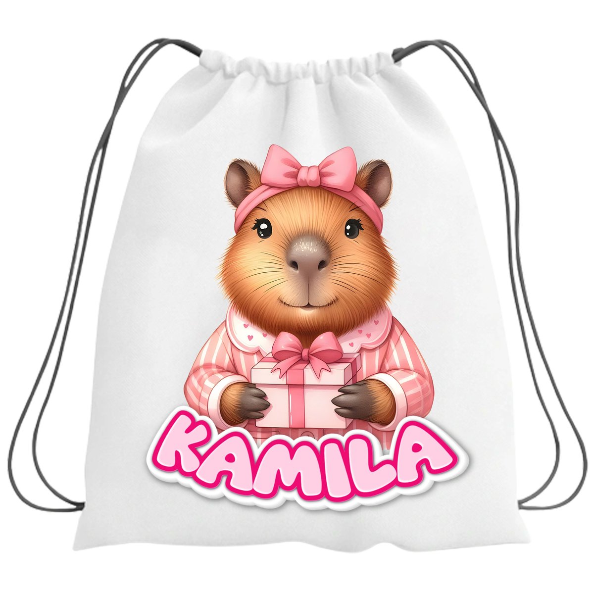 Plecak Worek Kapibara Szkolny Na Buty WF Obuwie Z Napisem Nadruk Prezent