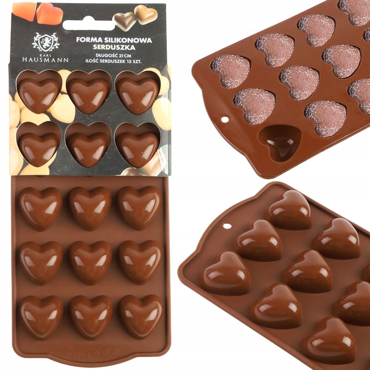 Forma Silikonowa Kształt Serc Serduszka Do Czekolady Pralin Lodu Ciasta