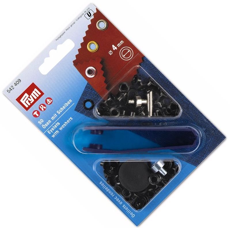 oczka do tkanin,jeansu fi 4mm czarne PRYM 542409 .