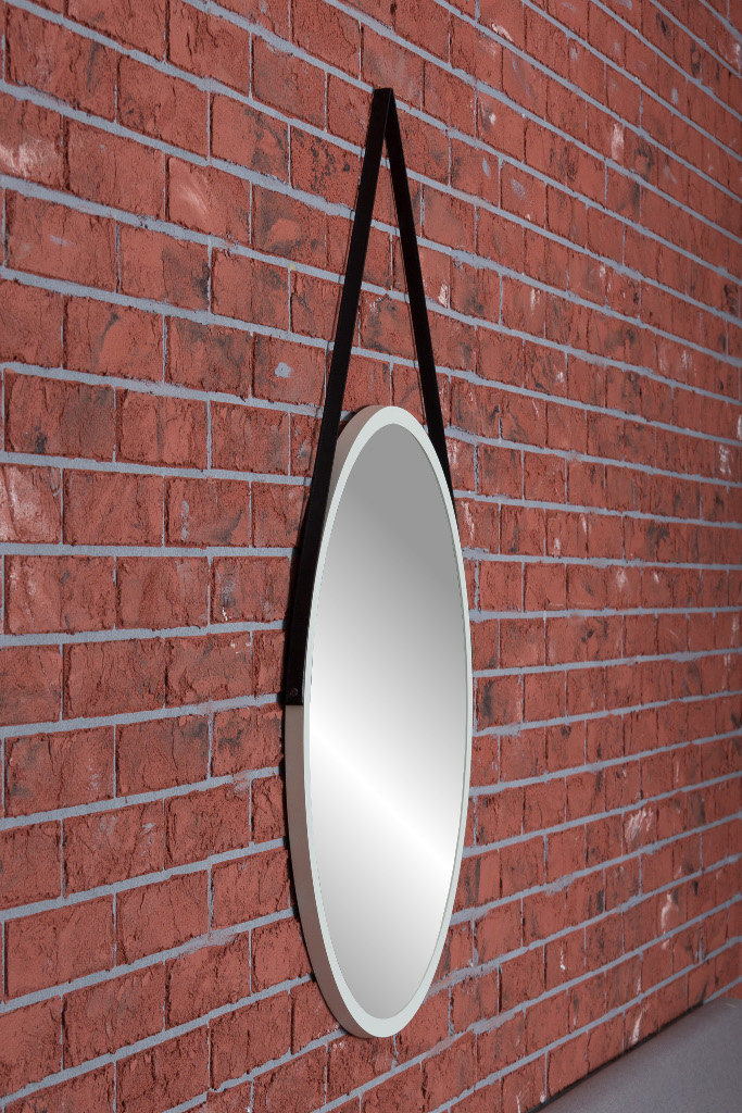 DUŻE Lustro Profilmat OKRĄGŁE 90 BIAŁA rama NA PASKU PREMIUM