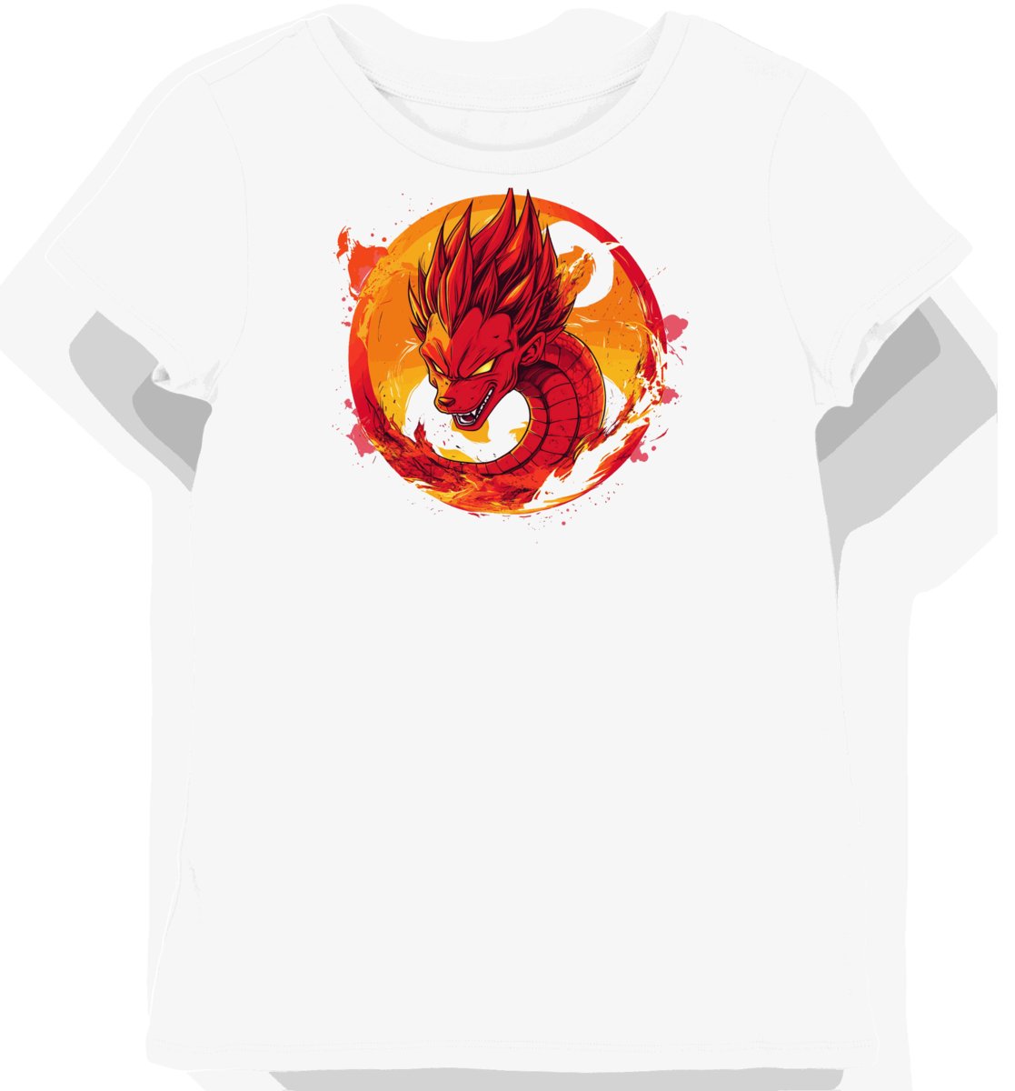 Koszulka damska biała z nadrukiem sfery z Dragon Ball XXL