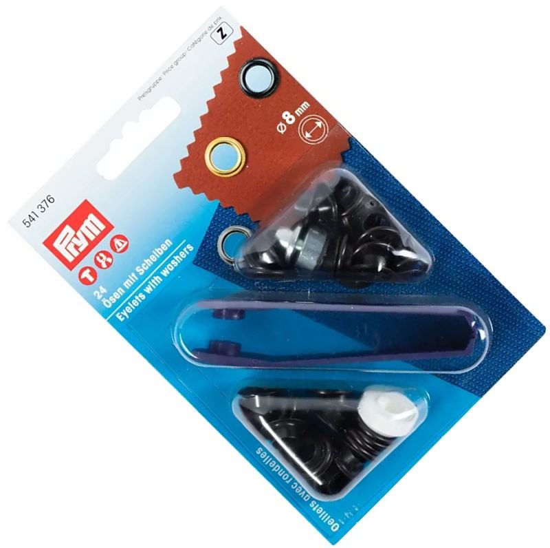 oczka do tkanin,jeansu fi 8mm czarne 24szt PRYM 541376 .