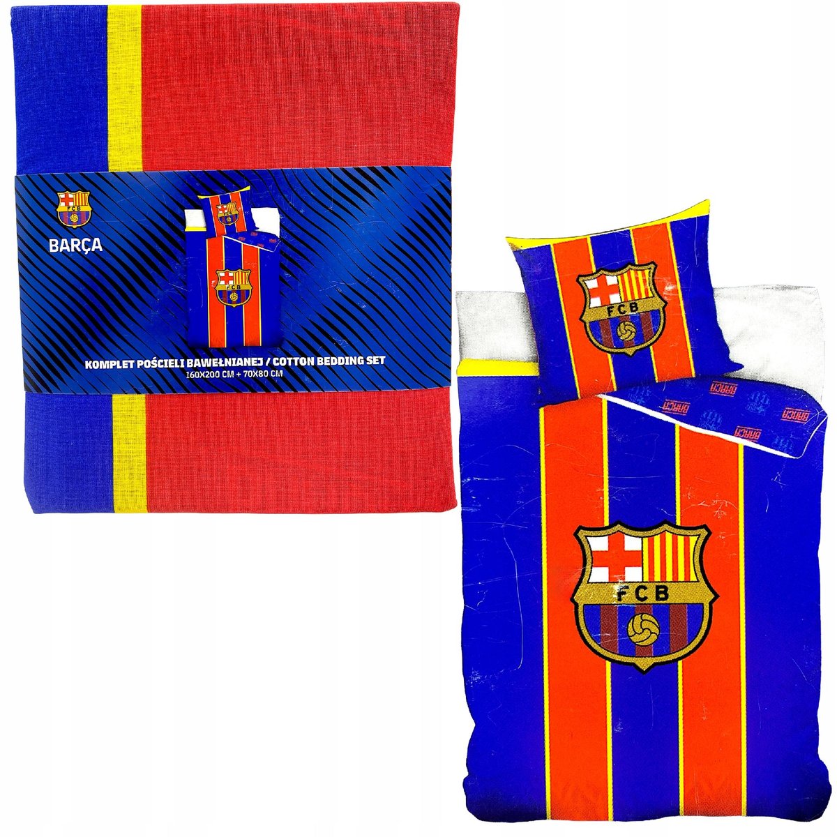 FC BARCELONA Komplet pościeli 160 x 200 cm bawełna Lewandowski Szczęsny