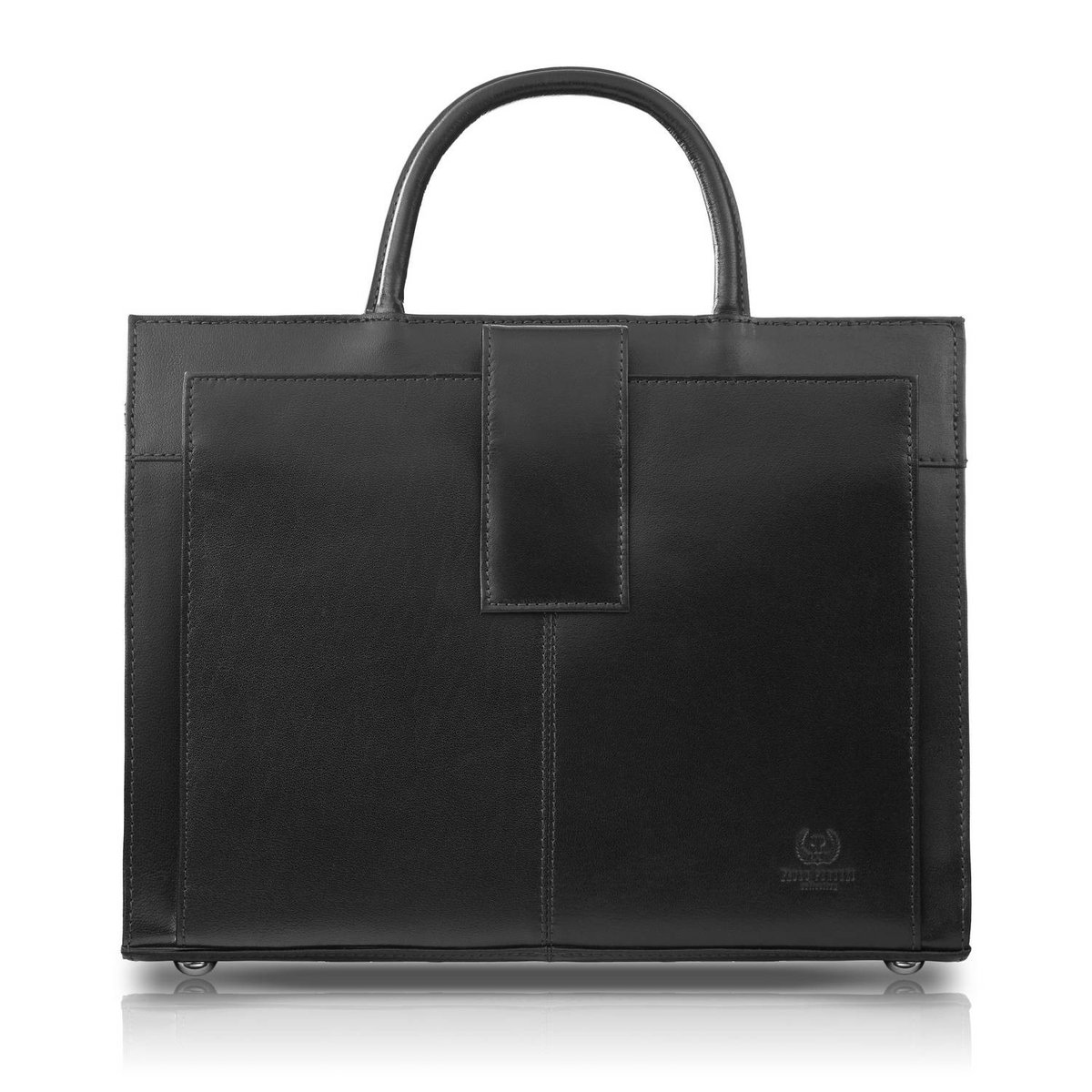 Torebka damska skórzana aktówka A4 do ręki i na ramię skóra licowa czarna T-94-BL