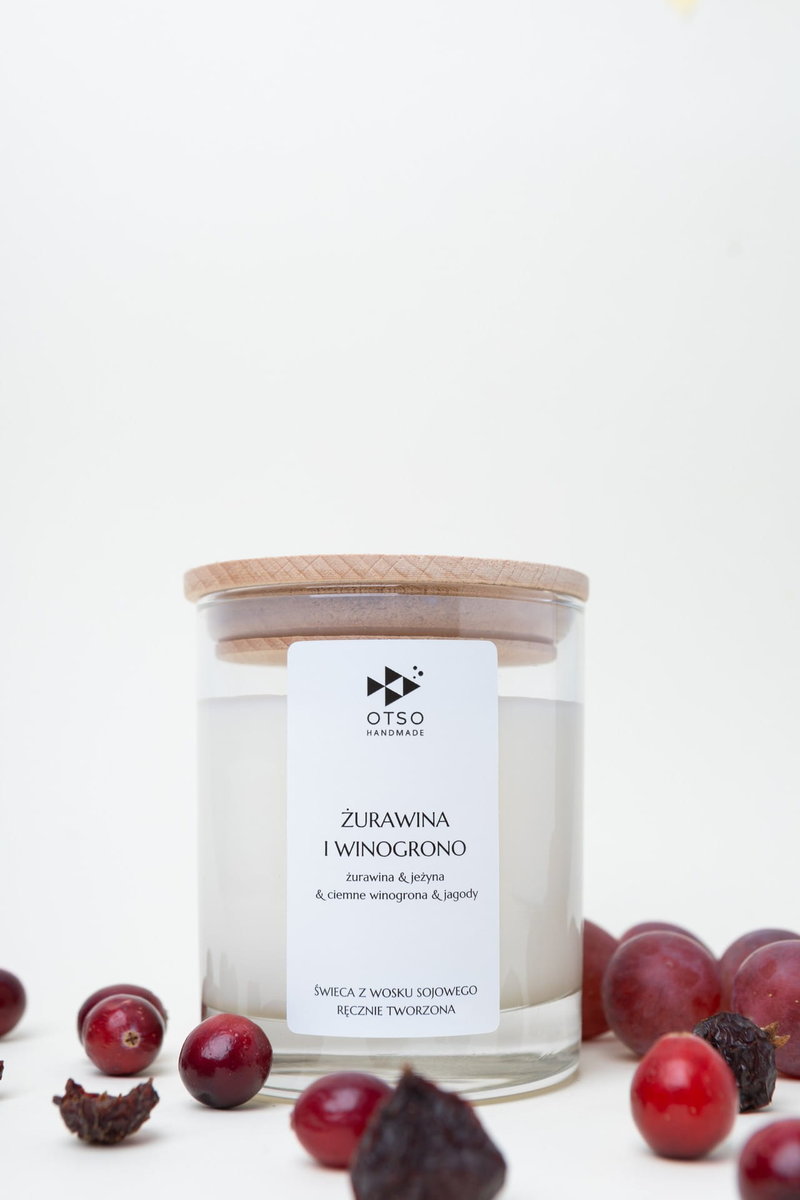 Świeca sojowa Żurawina i winogrono - świeca sojowa zapachowa - 250 ml
