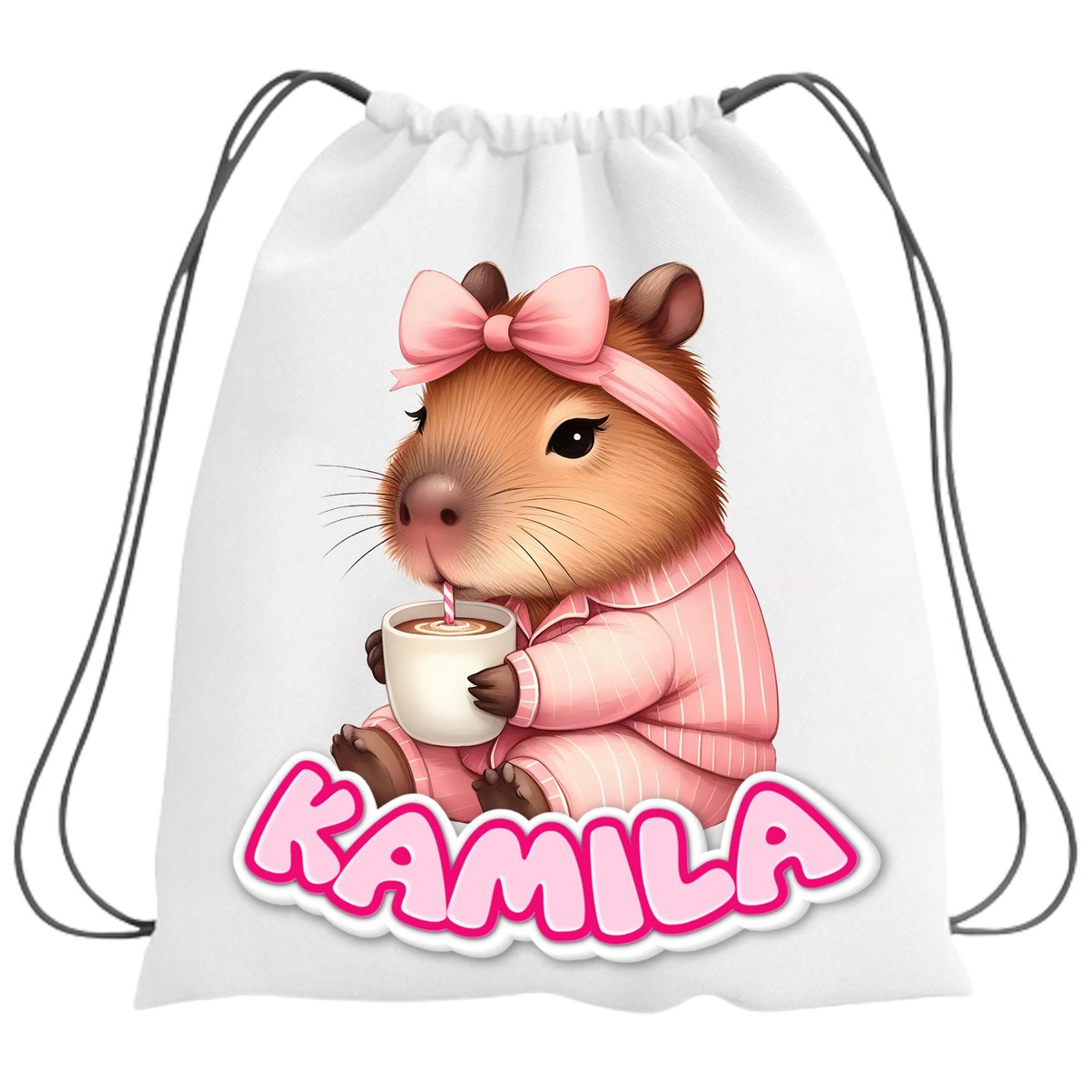 Plecak Worek Kapibara Szkolny Na Buty WF Obuwie Z Napisem Nadruk Prezent