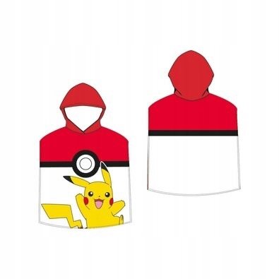 POKEMON PIKACHU RĘCZNIK Ponczo Dziecięce Bawełniane Okrycie 110 x 55 cm