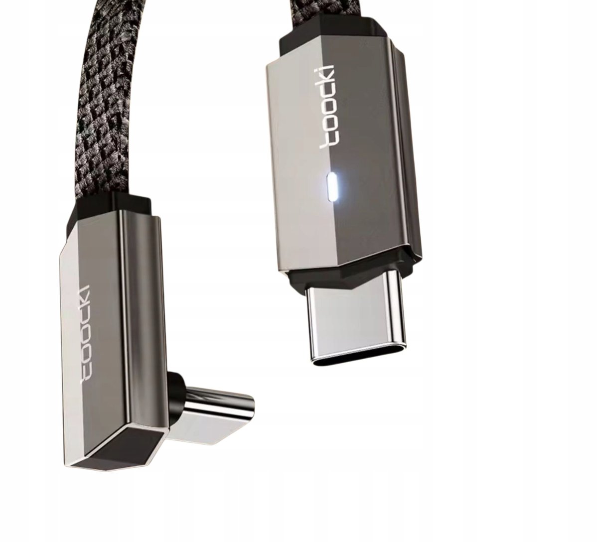 Kabel Toocki Usb Typ C - Usb Typ C Kątowy Boczny 90° 2M 60W, Txctt2-Ss02