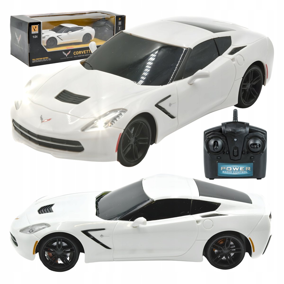 Samochód dla dziecka AUTO zdalnie sterowane na pilota Corvette C7 biały