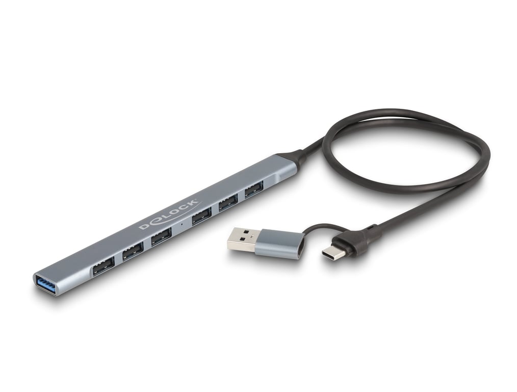 DeLOCK 64273 huby i koncentratory USB 3.2 Gen 1 (3.1 Gen 1) Type-C 5000 Mbit/s Szary 64273
