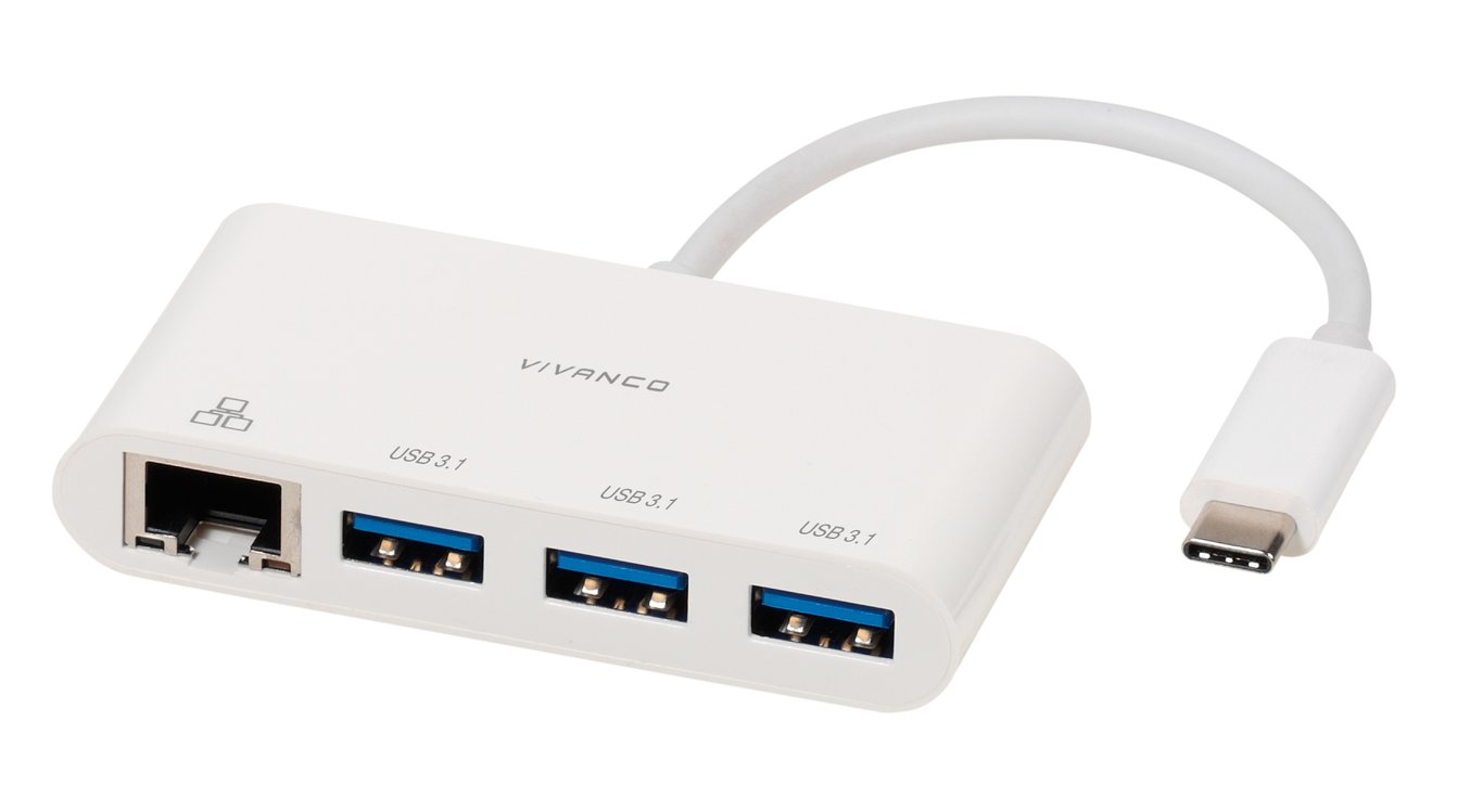 Vivanco CC UC UA3RJ45 USB 3.2 Gen 1 (3.1 Gen 1) Type-C Biały 45388