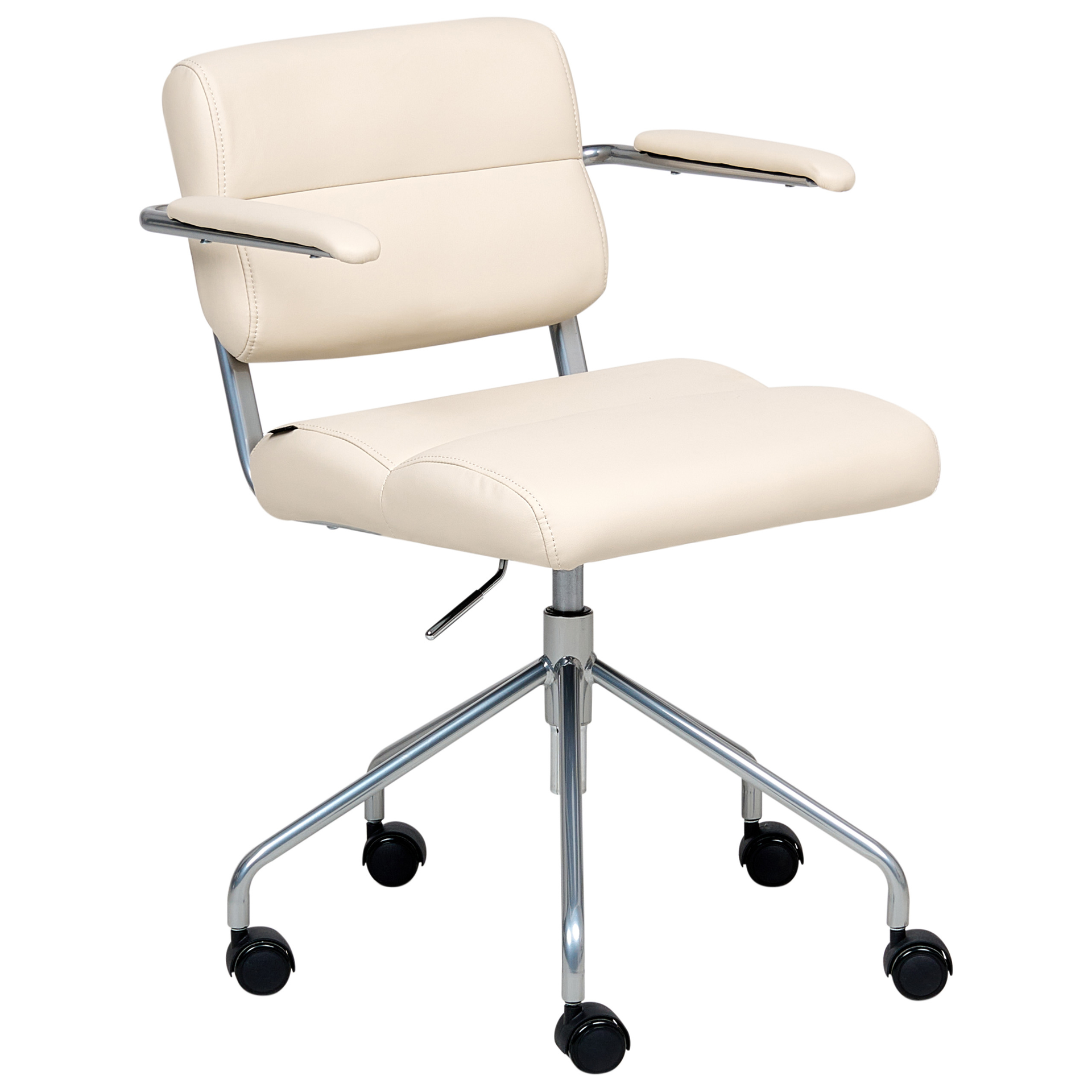 Beliani Krzesło obrotowe Obrotowy CANDOR Ekoskóra Złamana biel