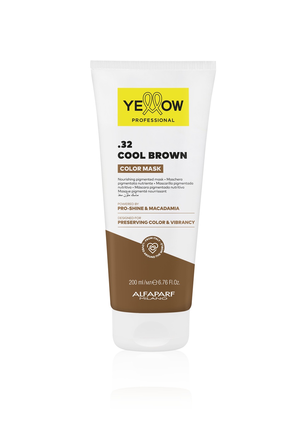 Yellow Professional Color Care, pigment maska wzmacniająca kolor, .32 chłodny brąz, 250ml