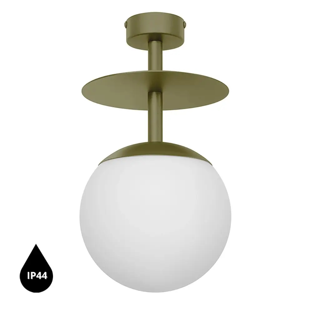 Metalowa lampa sufitowa do jadalni PLAAT B PLB1140S3 IP44 oliwkowy