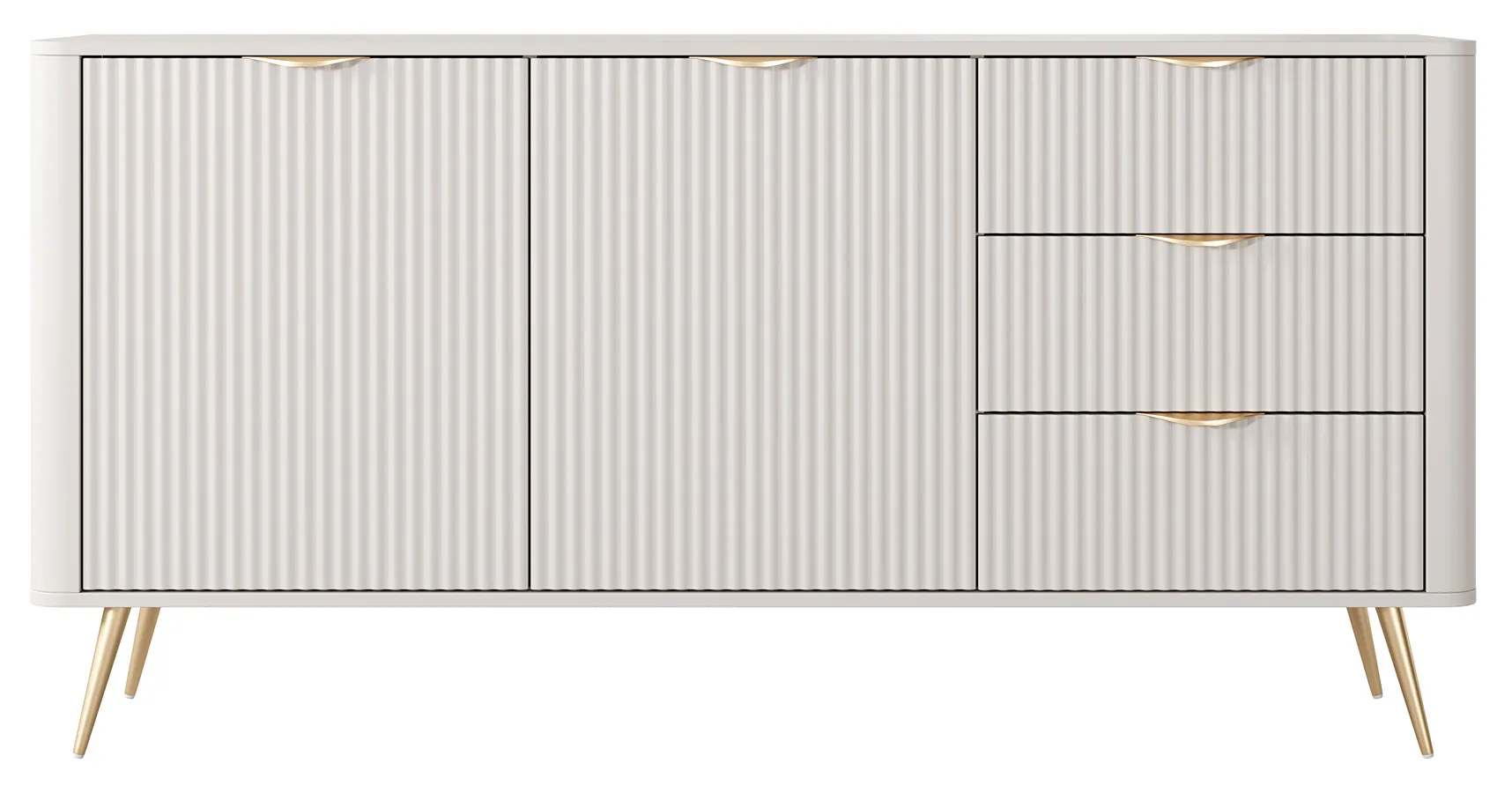 Beżowa nowoczesna komoda na nóżkach - Nook 5X