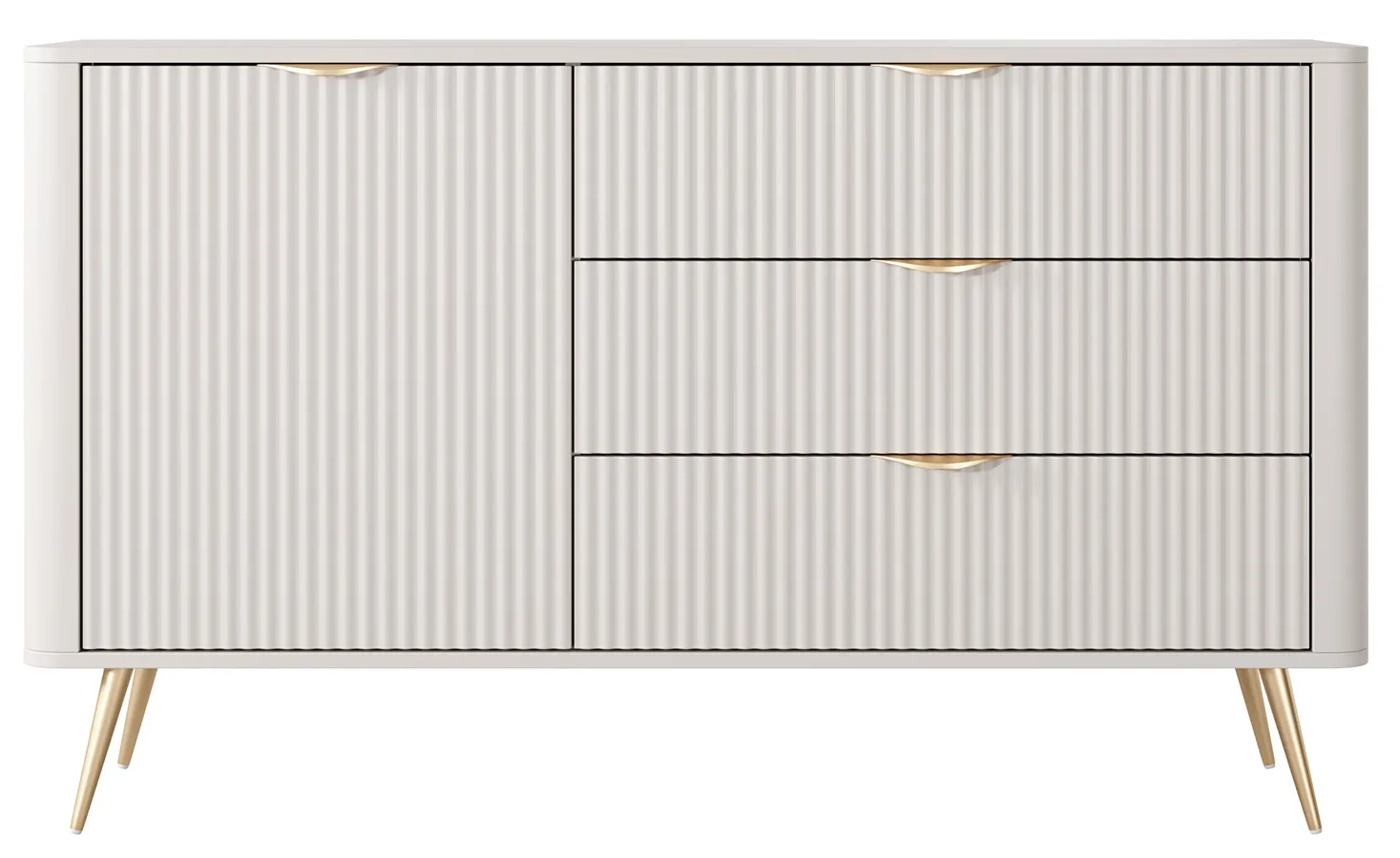Beżowa komoda na złotych nóżkach - Nook 6X