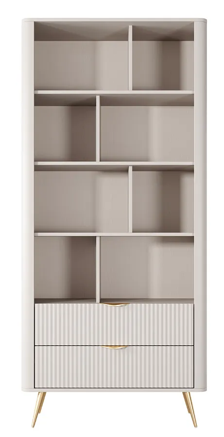 Beżowy nowoczesny regał z szufladami - Nook 3X