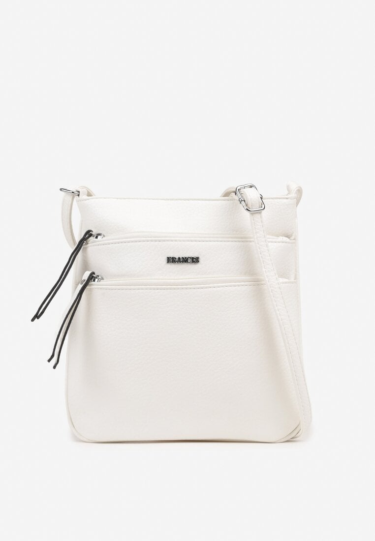 Biała Torebka Listonoszka z Dodatkowymi Kieszeniami na Suwak Silarose