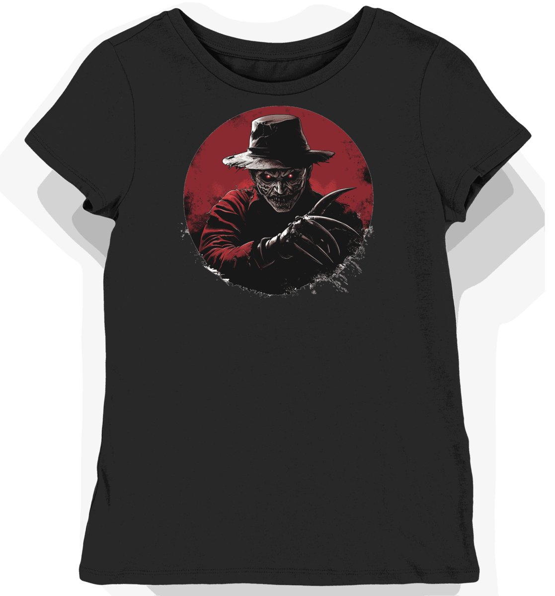 Koszulka damska czarna z nadrukiem Freddy Krueger (2) XL