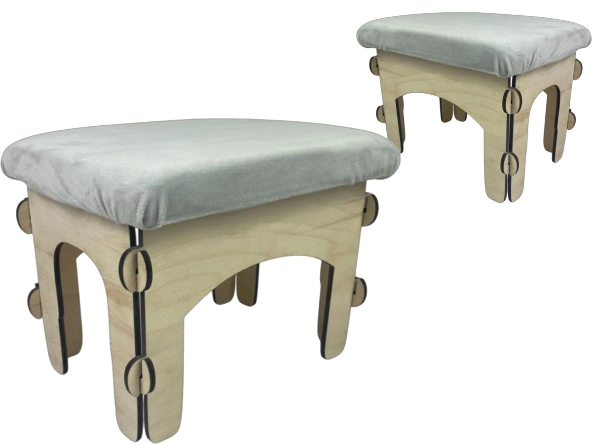 DREWNIANY TABORET dziecięcy do pokoju dziecięcego stołek MIĘKKIE SIEDZISKO