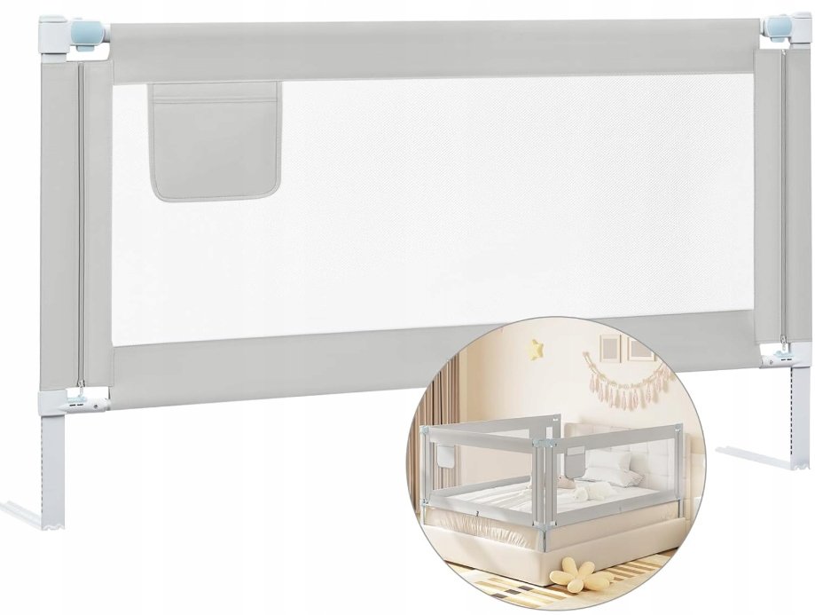 BARIERKA DO ŁÓŻKA DLA DZIECI BARIERA DO ŁOŻKA 150 cm OCHRONA WOLTU