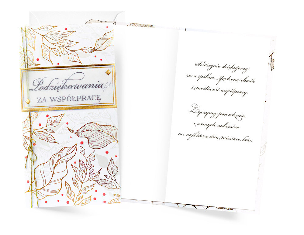 Kartka Z Podziękowaniami Za Współpracę, Elegancka Pm411