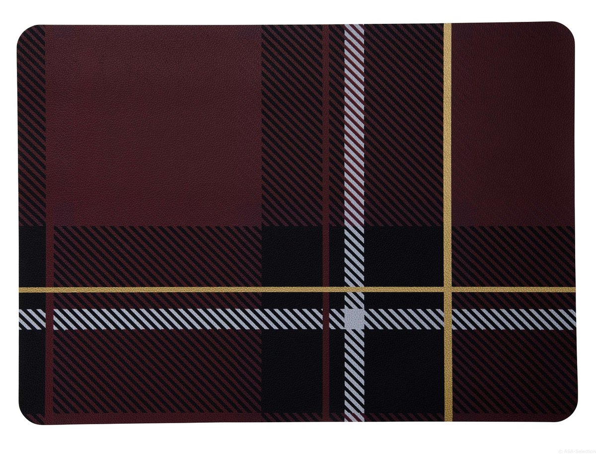 Asa Podkładka Leather Optic 46X33Cm Ekoskóra Czerwona Krata